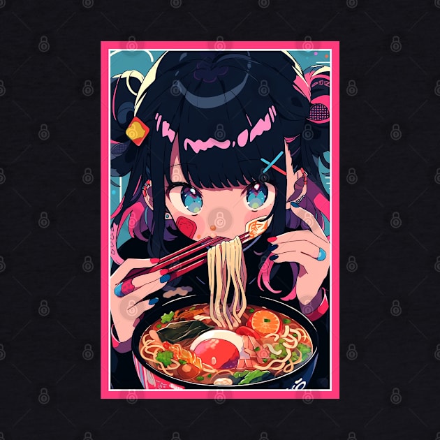 Cute Anime Girl |  Ramen Noodles | Hentaii Chibi Kawaii Design by AlNoah